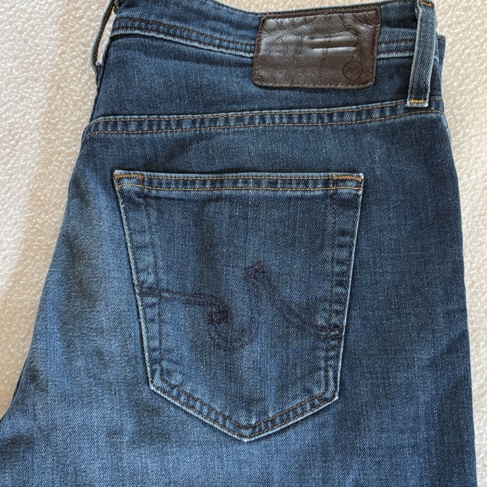AG Adriano Goldschmied Men's Dark Blue Straight Jeans